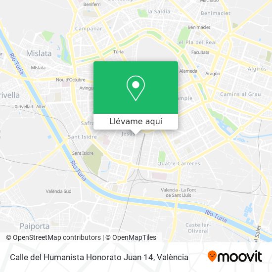 Mapa Calle del Humanista Honorato Juan 14