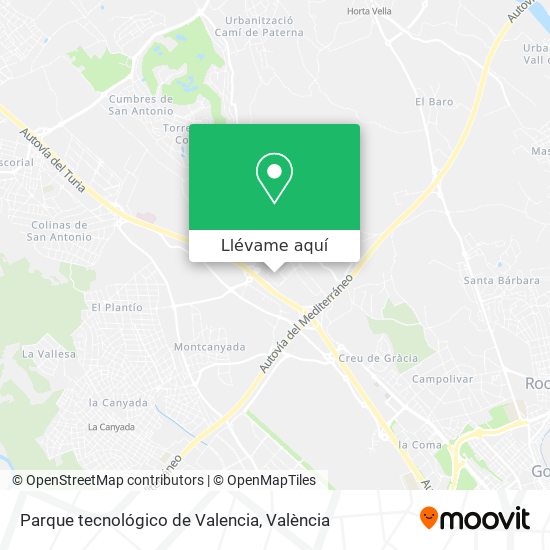 Mapa Parque tecnológico de Valencia
