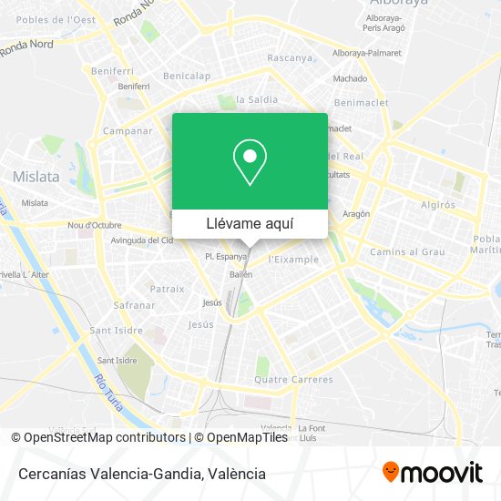 Mapa Cercanías Valencia-Gandia