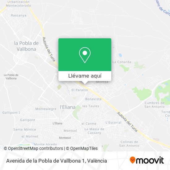 Mapa Avenida de la Pobla de Vallbona 1