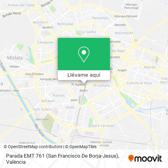Mapa Parada EMT 761 (San Francisco De Borja-Jesus)