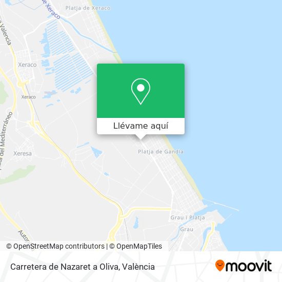 Mapa Carretera de Nazaret a Oliva