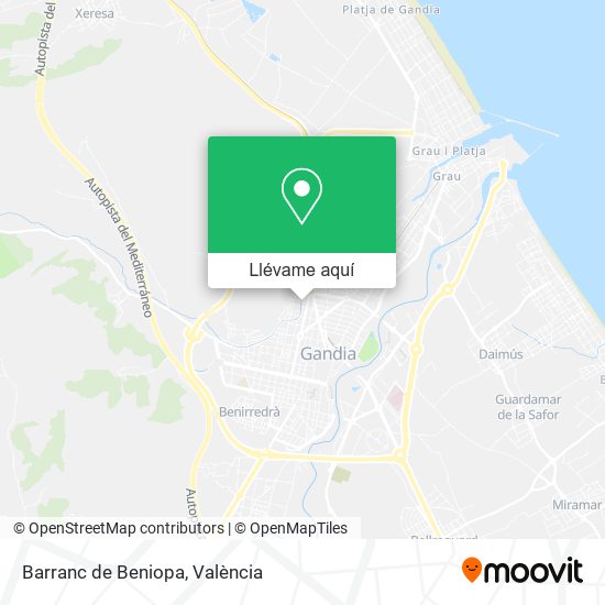 Mapa Barranc de Beniopa