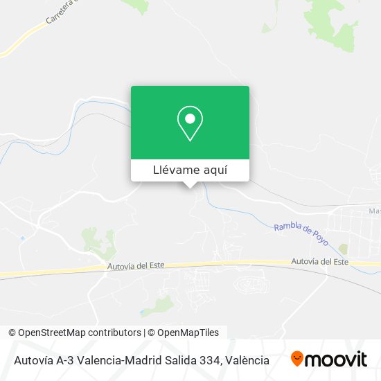 Mapa Autovía A-3 Valencia-Madrid Salida 334