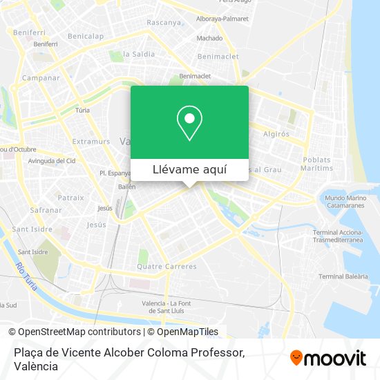 Mapa Plaça de Vicente Alcober Coloma Professor