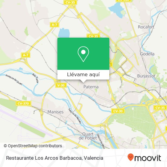 Mapa Restaurante Los Arcos Barbacoa, Avenida Vicent Mortes Alfonso, 26 46980 Paterna