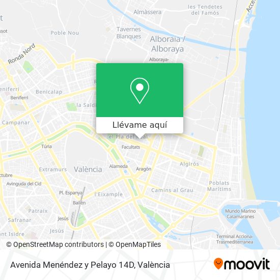 Mapa Avenida Menéndez y Pelayo 14D