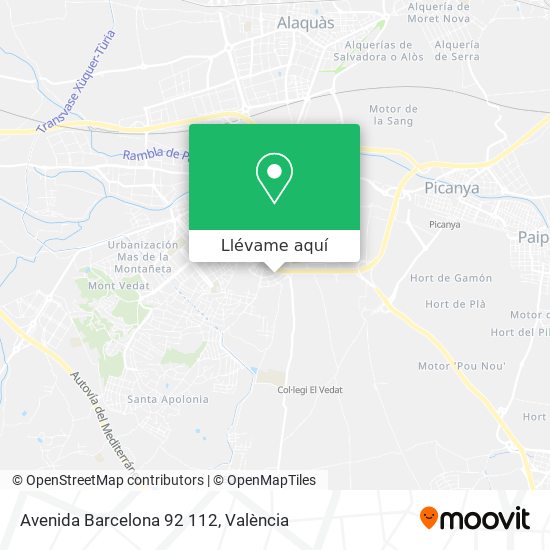 Mapa Avenida Barcelona 92 112