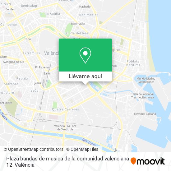 Mapa Plaza bandas de musica de la comunidad valenciana 12