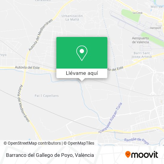 Mapa Barranco del Gallego de Poyo