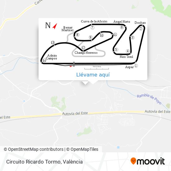 Mapa Circuito Ricardo Tormo