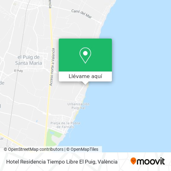 Mapa Hotel Residencia Tiempo Libre El Puig