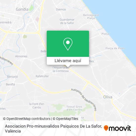 Mapa Asociacion Pro-minusvalidos Psiquicos De La Safor
