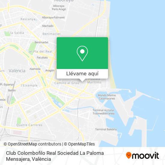 Mapa Club Colombofilo Real Sociedad La Paloma Mensajera