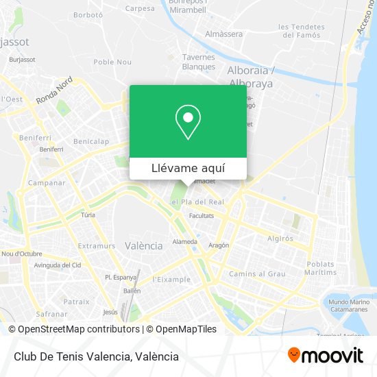 Mapa Club De Tenis Valencia