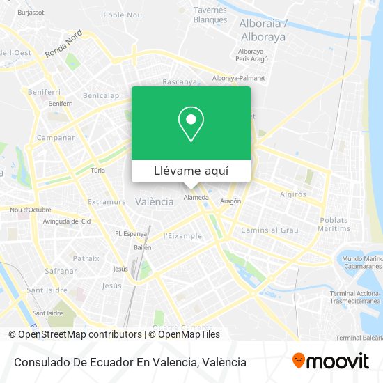 Mapa Consulado De Ecuador En Valencia