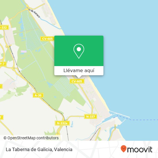 Mapa La Taberna de Galicia, Calle Castilla y León 46730 Grau de Gandia Gandia