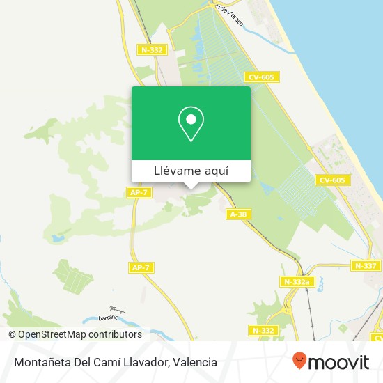 Mapa Montañeta Del Camí Llavador