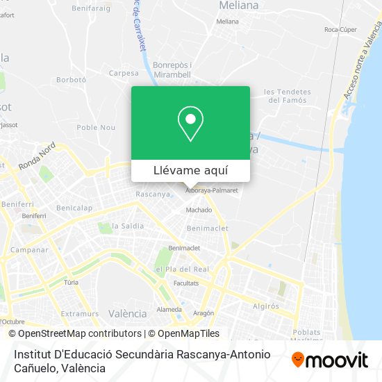 Mapa Institut D'Educació Secundària Rascanya-Antonio Cañuelo