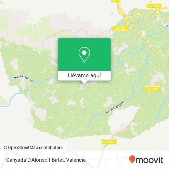 Mapa Canyada D'Alonso I Birlet