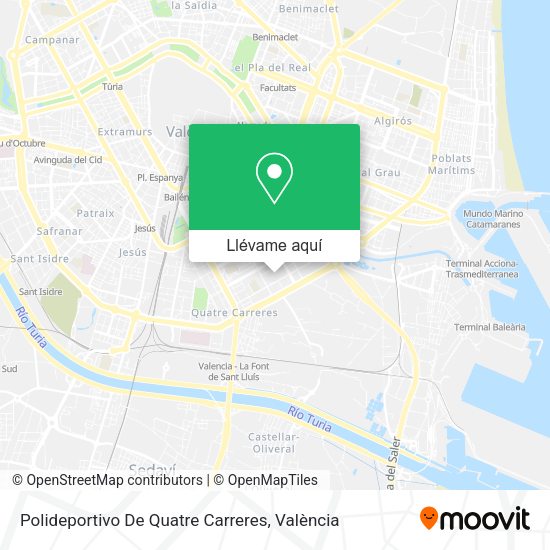 Mapa Polideportivo De Quatre Carreres