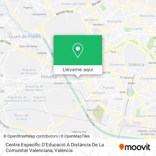 Mapa Centre Específic D'Educació A Distància De La Comunitat Valenciana
