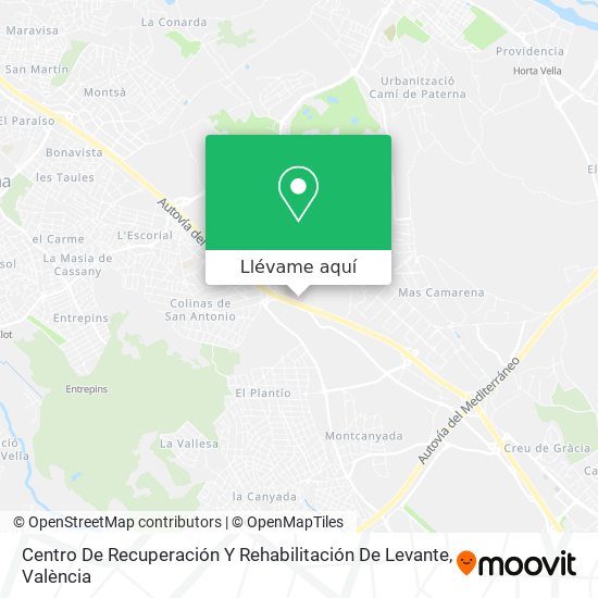 Mapa Centro De Recuperación Y Rehabilitación De Levante