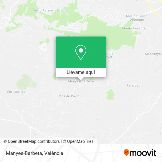 Mapa Manyes-Barbeta
