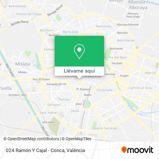 Empleador Encogimiento Tiempos antiguos Cómo llegar a 024 Ramón Y Cajal - Conca en Valencia en Autobús o  Metrovalencia?