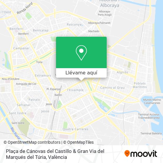 Mapa Plaça de Cánovas del Castillo & Gran Via del Marqués del Túria