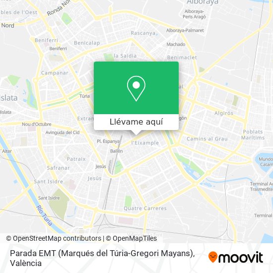 Mapa Parada EMT (Marqués del Túria-Gregori Mayans)