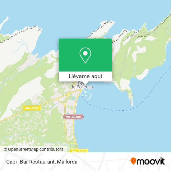 Mapa Capri Bar Restaurant