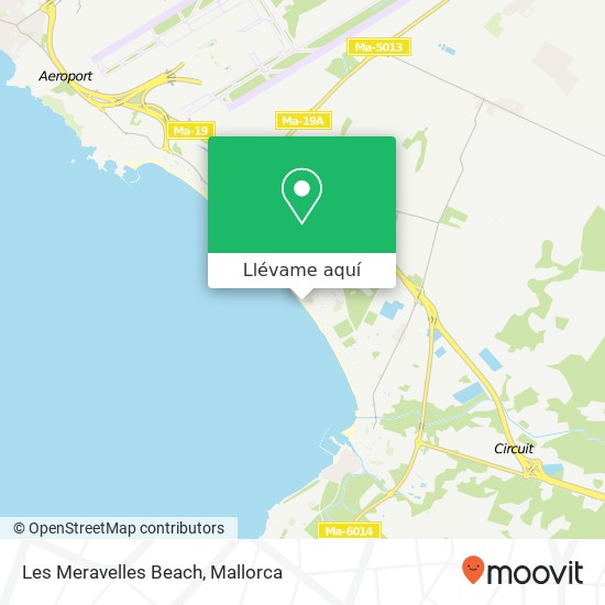 Mapa Les Meravelles Beach