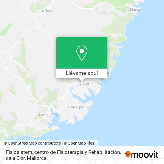 Mapa Fisiosistem, centro de Fisioterapia y Rehabilitación, cala D'or