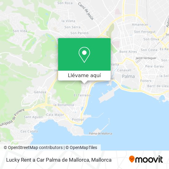 Mapa Lucky Rent a Car Palma de Mallorca