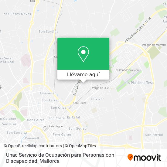 Mapa Unac Servicio de Ocupación para Personas con Discapacidad