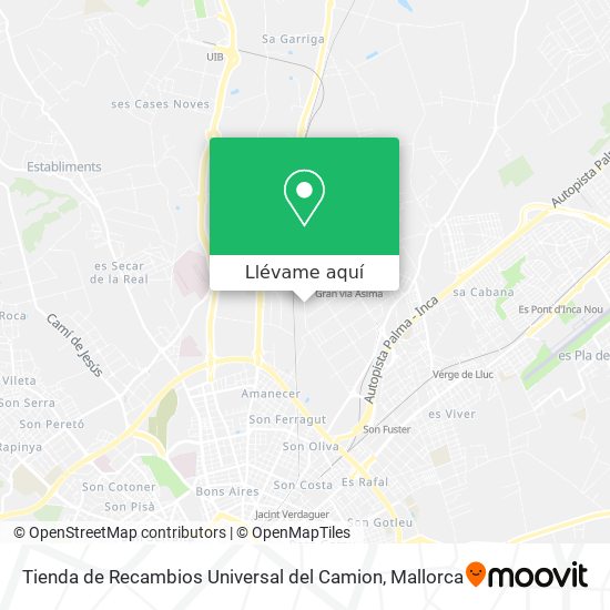 Mapa Tienda de Recambios Universal del Camion