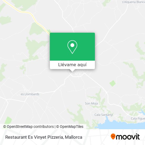 Mapa Restaurant Es Vinyet Pizzeria