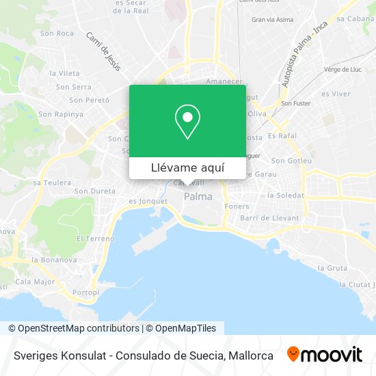 Mapa Sveriges Konsulat - Consulado de Suecia