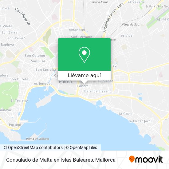 Mapa Consulado de Malta en Islas Baleares