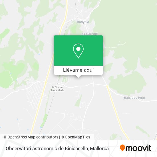 Mapa Observatori astronòmic de Binicanella