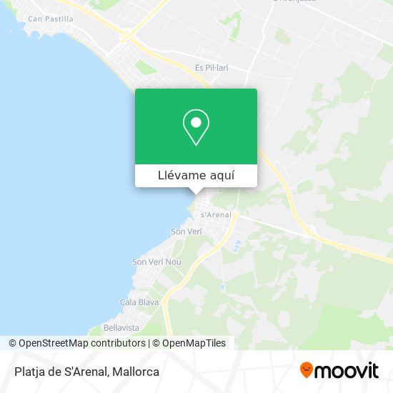 Mapa Platja de S'Arenal