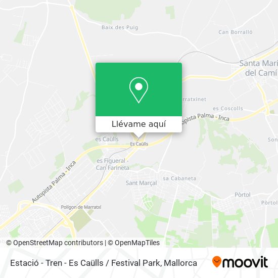 Mapa Estació - Tren - Es Caülls / Festival Park
