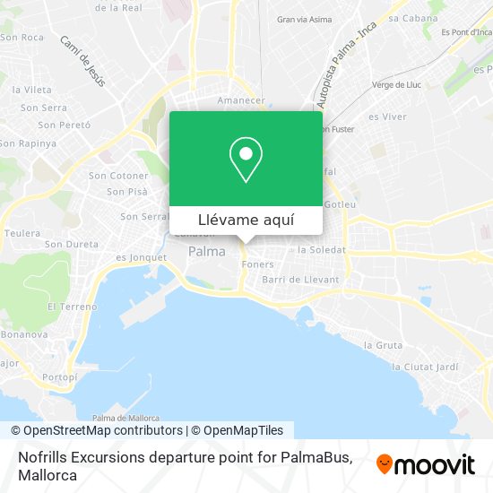 Mapa Nofrills Excursions departure point for PalmaBus