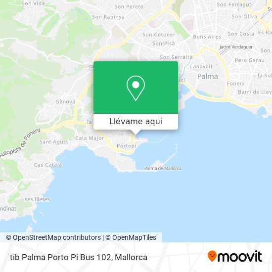 Mapa tib Palma Porto Pi Bus 102