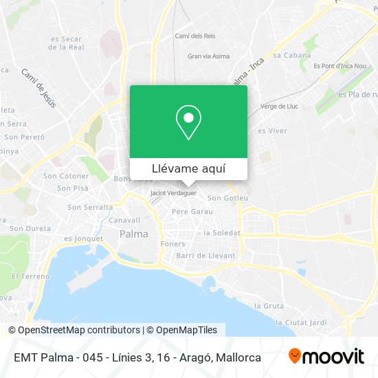 Mapa EMT Palma - 045 - Línies 3, 16 - Aragó