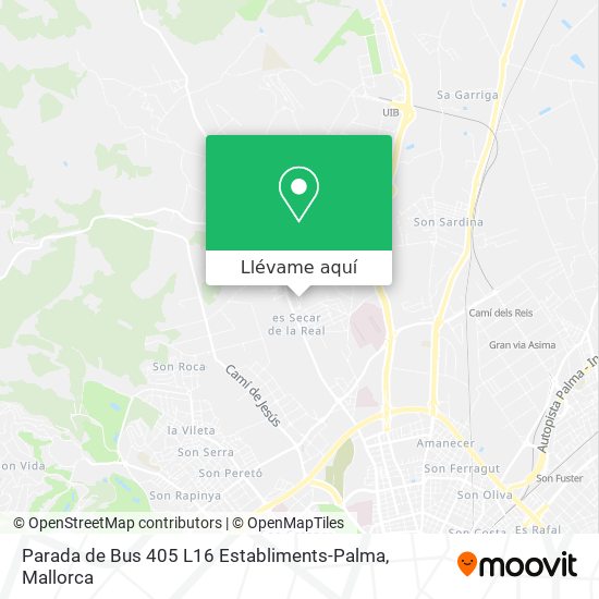 Mapa Parada de Bus 405 L16 Establiments-Palma