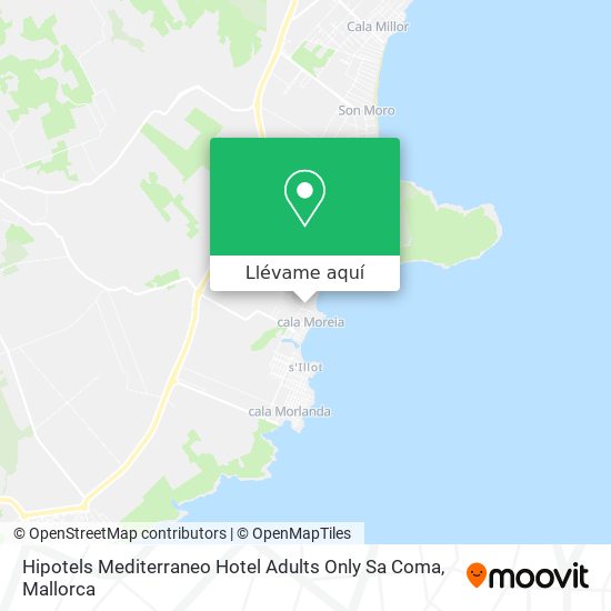 Mapa Hipotels Mediterraneo Hotel Adults Only Sa Coma