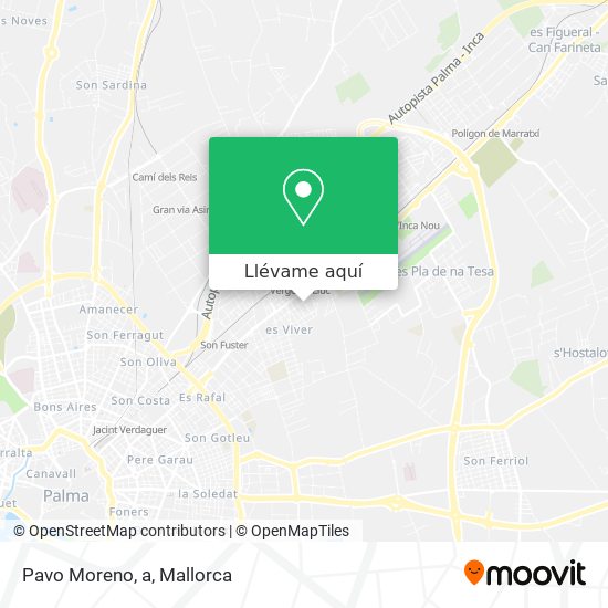 Mapa Pavo Moreno, a