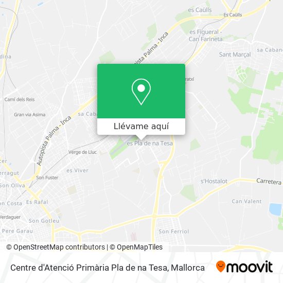 Mapa Centre d'Atenció Primària Pla de na Tesa